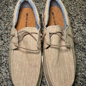 Bruno Marc Men’s Khaki slip on loafers casual boat shoes